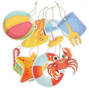 Decoratieve beeldjes 16 PCS Hawaii Beach Hanging Theme Party Supplies Ornament White Card Themed Pafond Pool