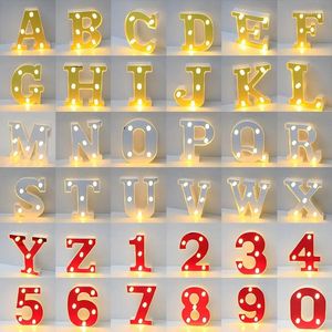 Figurines décoratives 16 cm dorées lumineuses 26 lettres LED anglaises veilleuse alphabet numéro lampe Noël mariage fête d'anniversaire proposition