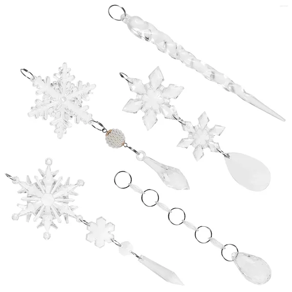 Figurines décoratives 18 PCS Décorations d'arbre de Noël Pendant suspension Ornement de flocon de neige décortiqué les ornements de fête