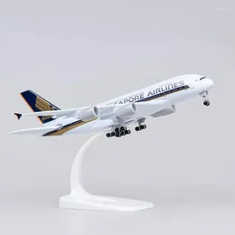 Decoratieve Beeldjes 18CM Diecast Metaallegering Vliegtuig Model Speelgoed Voor A380 Singapore Airlines Vliegtuig Vliegtuig Met Landingsgestellen Collecties