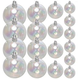 Figurines décoratives 18pc Christmas Transparent Ball Plastique Arbres Open Box Bauble Ornement Mariage Cadeau de mariage Sphères