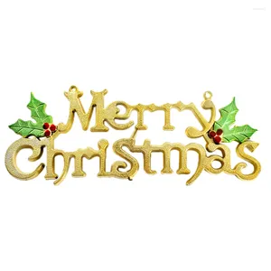 Figurines décoratives 19cm Décoration d'arbre de Noël Carte de lettre joyeuse brillante pour Ornement suspendu à Noël (argent)