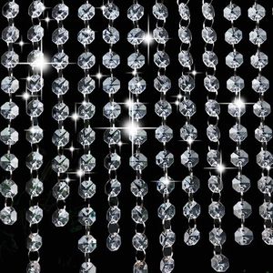 Figuras decorativas 1m Cristal de vidrio transparente Rondelle Beads Ventana de acrílico Garland Corta Cobrada Decoración de la fiesta de Navidad
