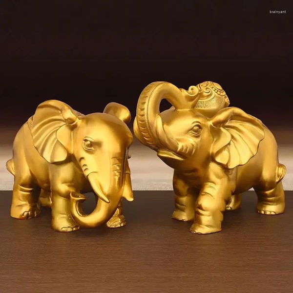 Figuras decorativas 1 PAIERS Pure Cobre Elephant Ornaments Auspicioso Gabinete de vinos Decoración de la sala de estar de la sala de la casa de la casa