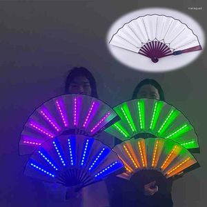 Decoratieve beeldjes 1 st 6v Glow vouw LED LED Fan Dancing Lights Night Show DJ Bar Club Party Props Home Decor Fans