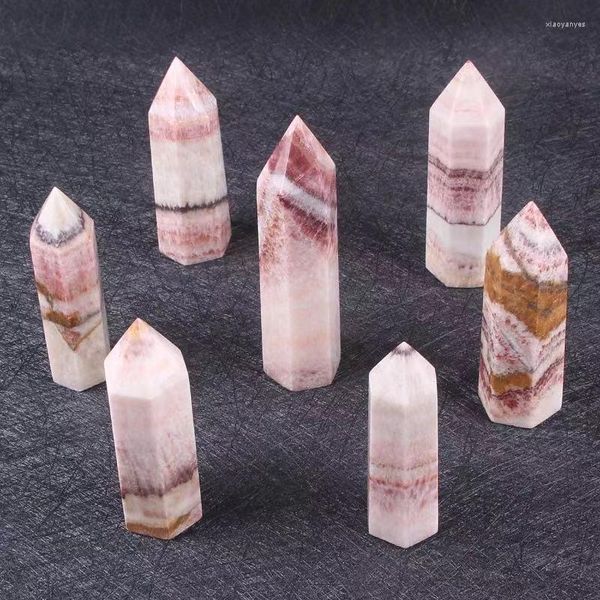 Figurines décoratives 1 pièce 80mm-90mm, Reiki naturel, Points de Grain rouge, colonne, pilier, baguettes en cristal de Quartz