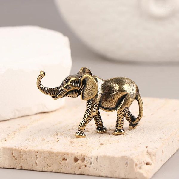 Figurines décoratives 1pc Antique bronze Minature Elephant Tea Pet Table Ornement décorations