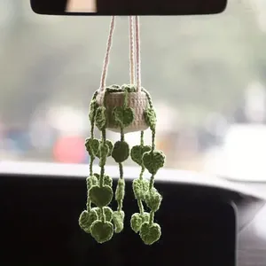 Figurines décoratives 1pc Belle belle plante de simulation pure Miroir de voiture à rocyt à main