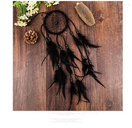 Figurines décoratives 1pc Black and White Dream Catcher Wind Chimes Feather Pendant Ornement Mur de voiture Décoration suspendue MJ 005