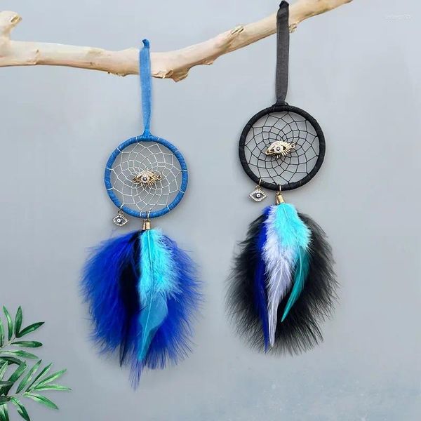 Figurines décoratives 1pc Blueblack Henter Catcher de rêve Catcher Interior Rear View Mirror Decoration Feather