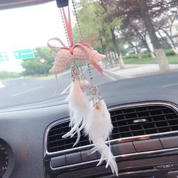 Figurines décoratives 1pc Car pendentif accessoire Mini Feather Dream Catcher Decor Home Mirror intérieur suspendu ornements chanceux pour filles
