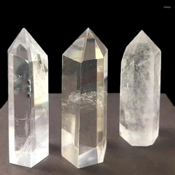 Figurines décoratives 1 pièce, pointe de cristal de Quartz clair, baguette naturelle, spécimen de pierre de guérison Reiki, décoration de maison