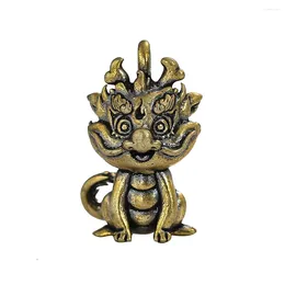 Figuras decorativas 1pc cobre lindo dragón colgante joya de joyería estética decoración de la pared decoraciones colgantes de la pared bolsas de bricolaje