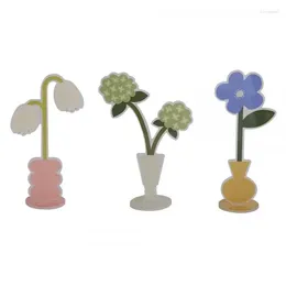 Figurines décoratives 1pc Joue acrylique Notes collantes Holder Fleur Fleurée Ins Nordic Type vertical Message Po Clip Tabletop Decoration
