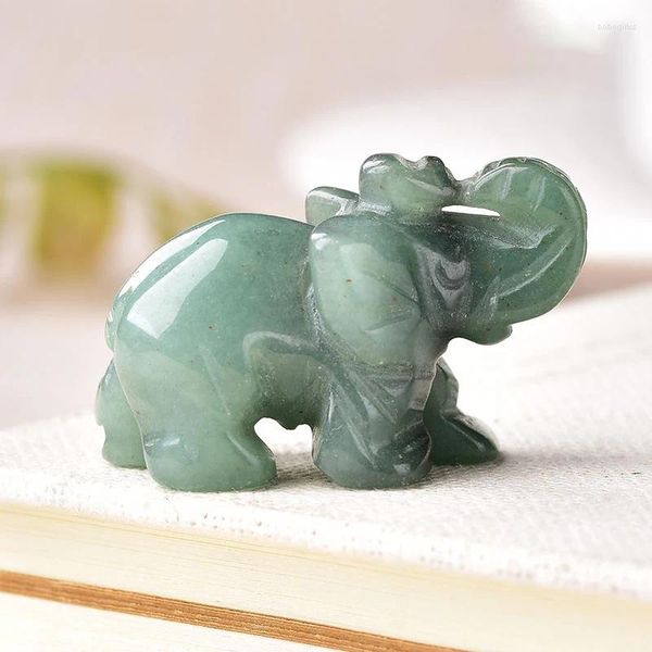 Figurines décoratives 1pc statues d'éléphant en pierre naturelle sculptée cristal reiki guérison animal gemme artisan