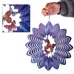 Figurines décoratives 1pc grand vent Tiron Butterfly carillons de jardin extérieur capteur de soleil mandala décoré en métal coloré Repeller d'oiseau