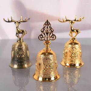 Decoratieve beeldjes 1 stc metalen bronzen retro hand Shaked Bell Zhaocai Home Decoration Bar Restaurant Groentefuncties