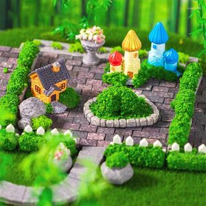 Decoratieve Beeldjes 1pc Mini Mos Landschapsarchitectuur Huis Klein Standbeeld Beeldje Ambachten Figuur Ornament Miniaturen Woondecoratie