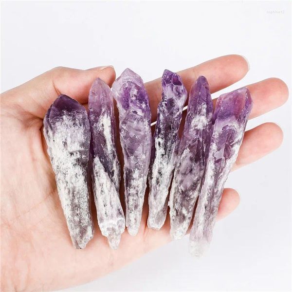 Figurines décoratives 1pc Amethyste Natural Cluster Cluster Crystal Wand Point Point Spequat Lucky Healing Pierres et Crystals