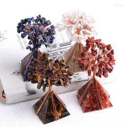 Figurines décoratives 1PC cristal naturel arbre de vie Quartz roche minéral spécimen Orgonite pyramide Reiki pierre de guérison décor à la maison bricolage cadeau