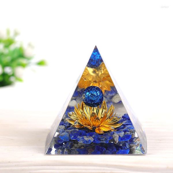 Figurines décoratives 1PC cristal naturel gravier Reiki pyramide Orgonite Silicone moule résine décor artisanat fabrication de bijoux moule Chakra