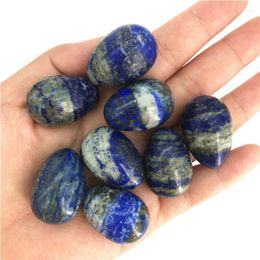 Decoratieve beeldjes 1 pc Natural Lapis Lazuli Quartz Crystal Egg -vormige massage Helende stenen Specimen Kristallen