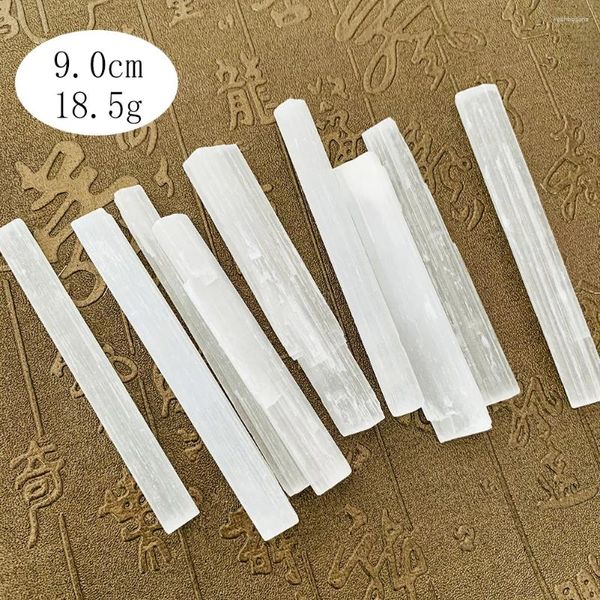 Figurines décoratives 1pc Naturel blanc sélénite Crystal bâton de gypse irrégulière TIle de guploque de guérison