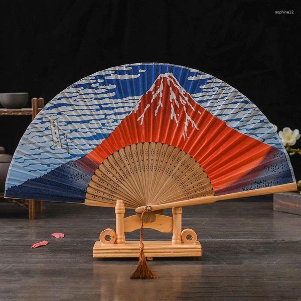 Figurines décoratives 1pc ventilateur pliant de soie vintage rétro chinois japonais bambou danse à la main