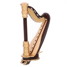 Decoratieve beeldjes 1 st Houten miniatuur harpmodel met opbergdoos Mini muziekinstrument ornament muziekdoos 9x6 cm