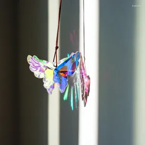 Figurines décoratives 1pcs Crystal Light Shadow Butterfly Pendant fenêtre décorations de verre suspendu colorée