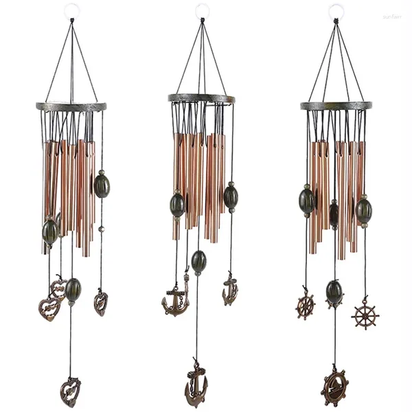 Figurines décoratives 1pcs Fashion Wind Chimes Outdoor Garden Porch Balcon Decoration Home Retro Metal 9 Pipe Creative Room Decor