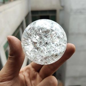 Decoratieve beeldjes 1 stks Ice Crack Diy Home Decoratie Feng Shui Magic Sphere Ornament Crystal Ball Glass Marmeren