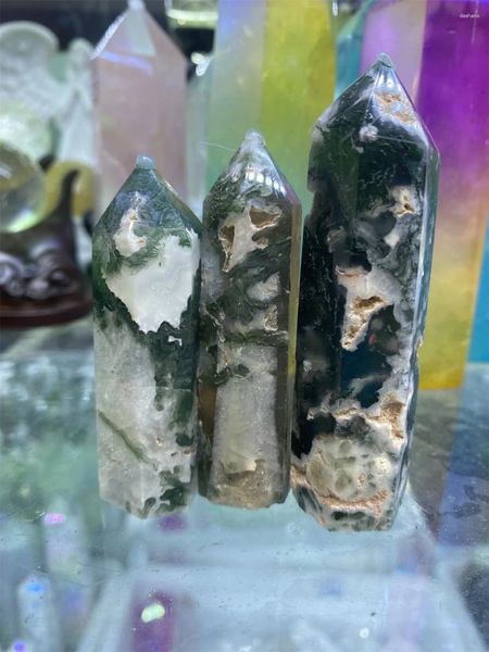 Figuras decorativas 1 PPCS Malachite Turquesa Turquesa Gemstone Gemstone Natural Healing Natural Crystal and Stone Reiki Estatua Decoración de la mesa Hogar
