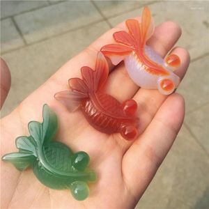 Figurines décoratives 1pcs Agate naturel poisson rouge crasstal pendant