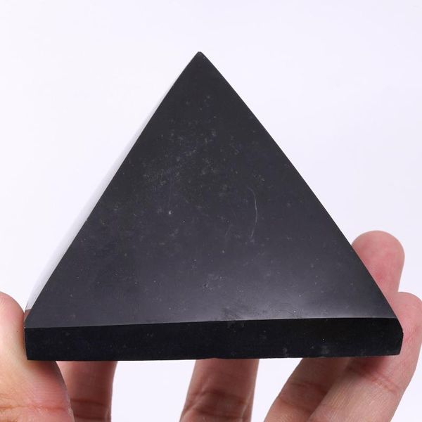 Figurines décoratives 1 pièces naturel noir Tourmaline pyramide cristal guérison décor à la maison énergie Quartz pierre