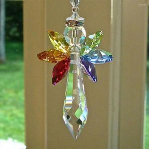 Figurines décoratives 1pcs Rainbow Angel Crystal Beads Pendants Suncatcher pour décoration intérieure Ornement de fenêtre de décoration en verre suspendu à la maison