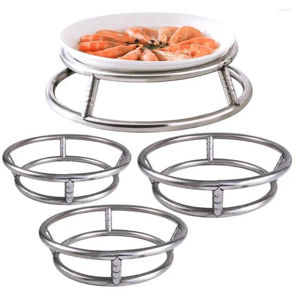 Figuras decorativas 1 Uds. Estante redondo estante para Wok para el hogar doble aislamiento resistente al calor antiescaldaduras suministros de cocina de alta calidad diámetro