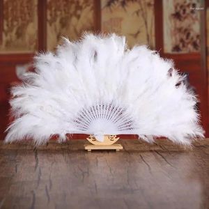 Figurines décoratives 1pcs Soft duvets de lady burlesque Burlesque Hand Fancy Distume Costume Dance Feather Fan pliage chinois