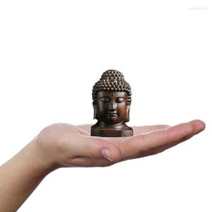 Decoratieve beeldjes 2.36 '' Wood Sakyamuni Statue 6cm houten Boeddha creatief tathagata mahonie India hoofd ambachten