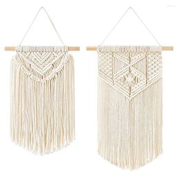 Figurines décoratives 2 pcs macrame mur suspendu boho décor maison chic décoration froidements pour chambre à coucher pour le salon