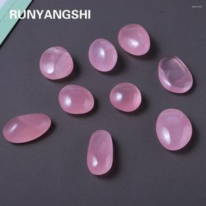 Figurines décoratives 20-60g Crystal Natural Crystal Minerals spécimen Rose Grande Particule Polishing Energy Gem Stone Reiki Pink