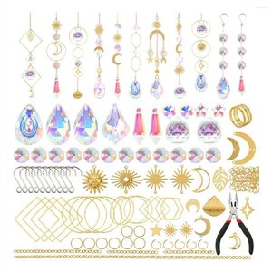 Figurines décoratives 200 PCS Crystal Suncatcher Sun Catchers avec cristaux Kits d'artisanat pour adultes Rainbow Maker Prism Pendants Gold