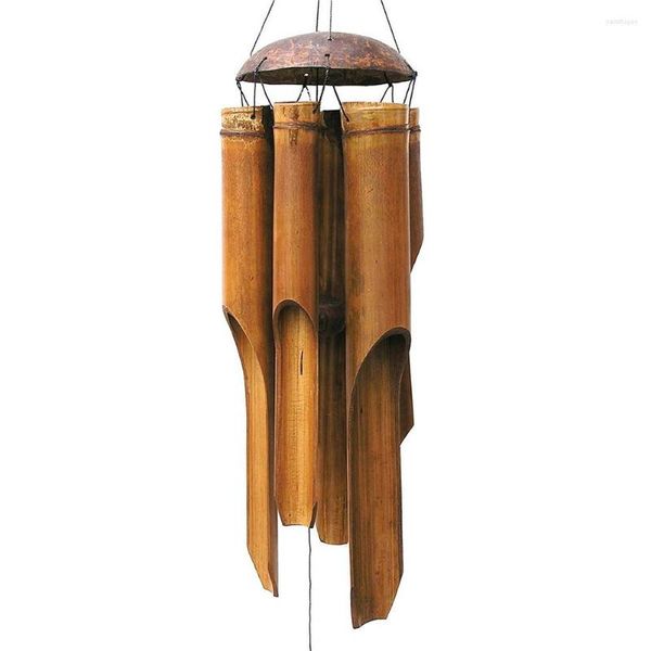 Figurines décoratives 2022 Carillons éoliens en bambou Big Bell Tube Bois de noix de coco Fait à la main Intérieur et extérieur Tenture murale Carillon Décorations Cadeau