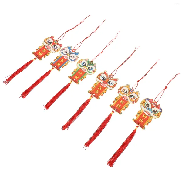 Figurines décoratives 2024 Année chinoise de l'ornementation du dragon 6pcs Charme Red Sanging Papotage Feng Shui décor Bonne chance