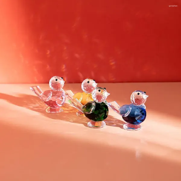 Figurines décoratives en verre 2024, oiseau mignon, accessoires de décoration pour la maison, ornements en cristal pour salon, cadeau goutte