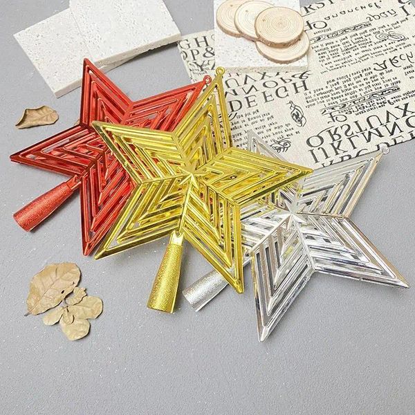 Figurines décoratines 20 cm Topper de Noël étoiles décorations des ornements de pendentif à cinq points pour l'année à domicile