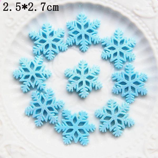 Figuras decorativas 20 piezas Ceraca de nieve navideña resina plana resina cabujón álbum de recortes de cabello ajustado piezas de deco de deco de bricolaje arcos de cabello accesorios centrales