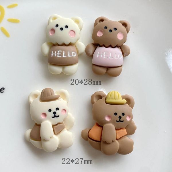 Figurines décoratives 20pcs kawaii dessin animé résine HELLO HEUR FLAT Back Cabochon Scrapbook artisanat Embellissements ACCESSOIRES