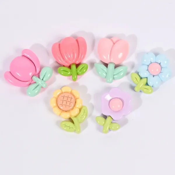 Figuras decorativas Simulación de 20 piezas Linda flor de flores de flores Flatbup