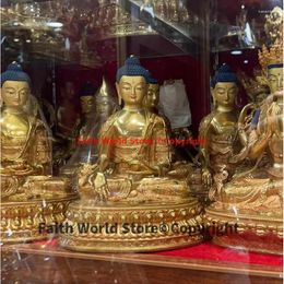 Figurines décoratives 21cm 2024 Pharmacien tantrique Tathagata Bouddha Statue Tibet Thaïlande Bouddhisme Népal Bouddhisme Copper de haute qualité efficace